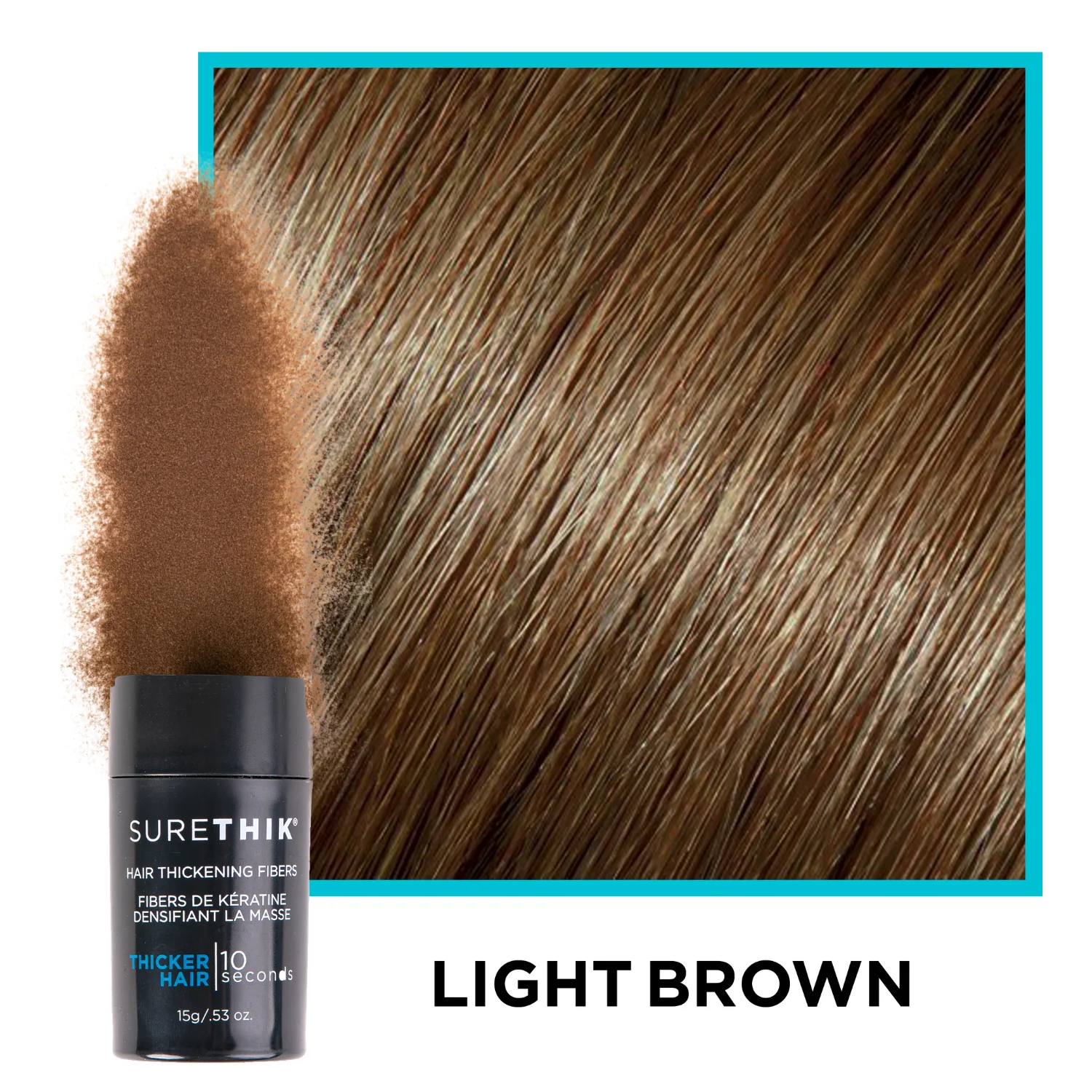 Surethik Hair Thickening Fibers 15G 7 surethik hair thickening fibers light brown – volumizes thinning light brown hair