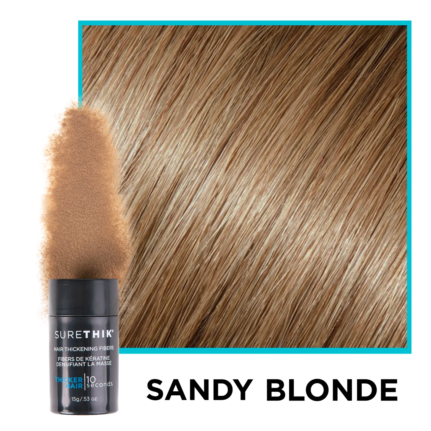Surethik Hair Thickening Fibers 15G 6 surethik hair thickening fibers sandy blonde – conceal thinning hair for sandy blonde shades
